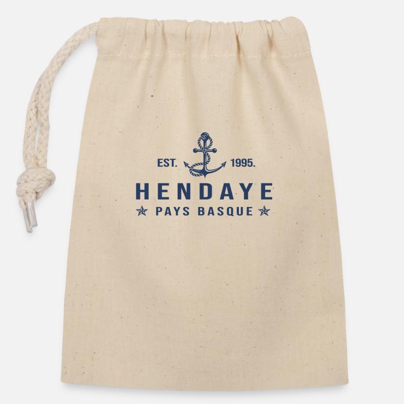 Hendaye cadeau cool hendaye pays basque - Sac cadeau en coton avec cordon (14 x 20 cm) - nature