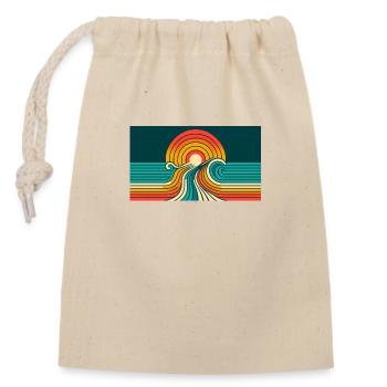 Coucher de soleil rétro 3 - Sac cadeau en coton avec cordon (14 x 20 cm) - nature - Devant
