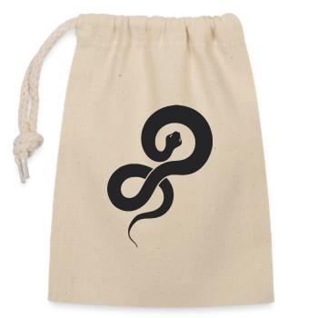 Serpent noir - Sac cadeau en coton avec cordon (14 x 20 cm) - nature - Devant