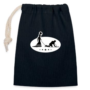 Hochzeit Brautpaar Leine - Verschließbarer Geschenkbeutel aus Baumwolle (14x20cm) - Navy - Vorne