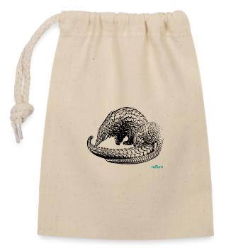 pangolin - Closable cotton gift bag (14x20cm) - nature - Front