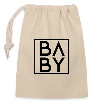 BÉBÉ - Sac cadeau en coton avec cordon (14 x 20 cm) - nature - Devant