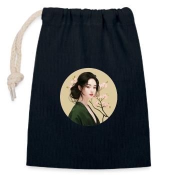 Beautiful Asian - Closable cotton gift bag (14x20cm) - navy - Front