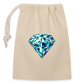Geometric Brilliance: Vibrant Diamond Design - Closable cotton gift bag (14x20cm) - nature - Front