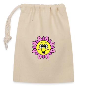 Fleur - Sac cadeau en coton avec cordon (14 x 20 cm) - nature - Devant