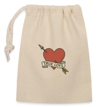True Love - Wahre Liebe - Closable cotton gift bag (14x20cm) - nature - Front