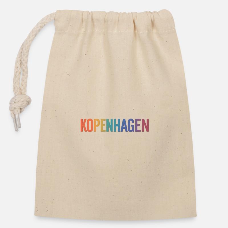 COPENHAGEN - Closable cotton gift bag (14x20cm) - nature
