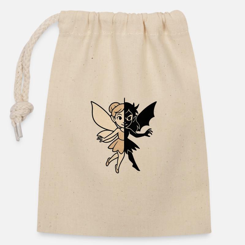 Fée du Bien-Mal - Sac cadeau en coton avec cordon (14 x 20 cm) - nature
