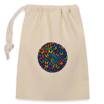 Un monde plein de papillons - Sac cadeau en coton avec cordon (14 x 20 cm) - nature - Devant