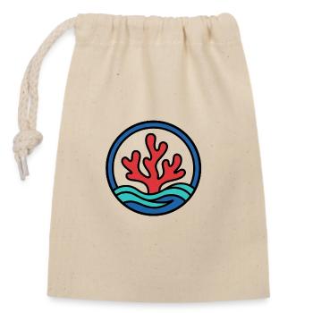 Red Coral in the Ocean | Marine Conservation Logo - Closable cotton gift bag (14x20cm) - nature - Front