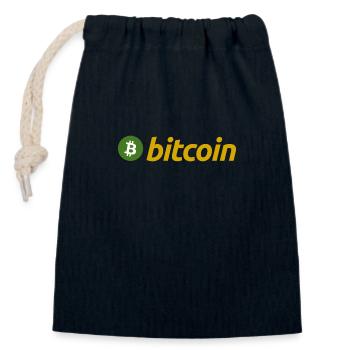 Bitcoin - Closable cotton gift bag (14x20cm) - navy - Front