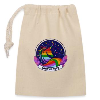 L’amour est l’amour Licorne - Sac cadeau en coton avec cordon (14 x 20 cm) - nature - Devant