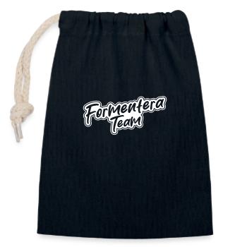 Formentera Team - Closable cotton gift bag (14x20cm) - navy - Front