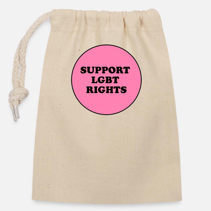 Soutenez les droits LGBT - Sac cadeau en coton avec cordon (14 x 20 cm) - nature