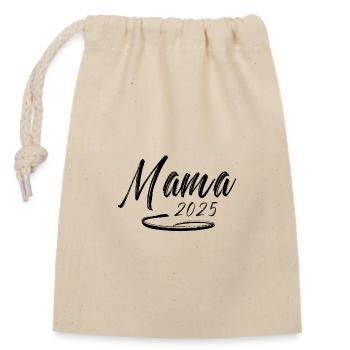 Mama 2025 - Verschließbarer Geschenkbeutel aus Baumwolle (14x20cm) - Natur - Vorne