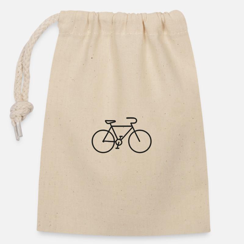 Bicyclette - Sac cadeau en coton avec cordon (14 x 20 cm) - nature