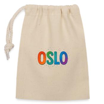 OSLO - Closable cotton gift bag (14x20cm) - nature - Front
