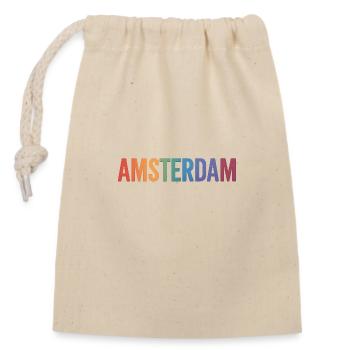 AMSTERDAM - Verschließbarer Geschenkbeutel aus Baumwolle (14x20cm) - Natur - Vorne