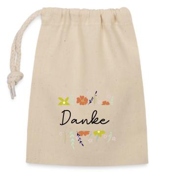 Thank you - Closable cotton gift bag (14x20cm) - nature - Front