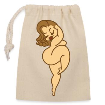 curvy sexy - Closable cotton gift bag (14x20cm) - nature - Front