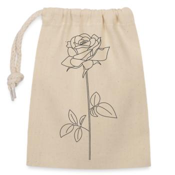 Motif rose simple - Sac cadeau en coton avec cordon (14 x 20 cm) - nature - Devant