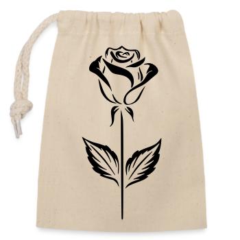 Design simple de rose noire - Sac cadeau en coton avec cordon (14 x 20 cm) - nature - Devant