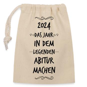 Abitur Abi - Sac cadeau en coton avec cordon (14 x 20 cm) - nature - Devant