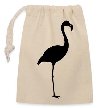Silhouette élégante de flamant rose - Sac cadeau en coton avec cordon (14 x 20 cm) - nature - Devant