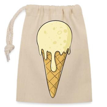 cream | Vanilla Cream | Icecream - Closable cotton gift bag (14x20cm) - nature - Front
