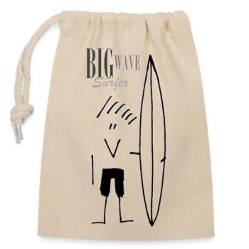 Big Wave Surfer - Sac cadeau en coton avec cordon (14 x 20 cm) - nature - Devant
