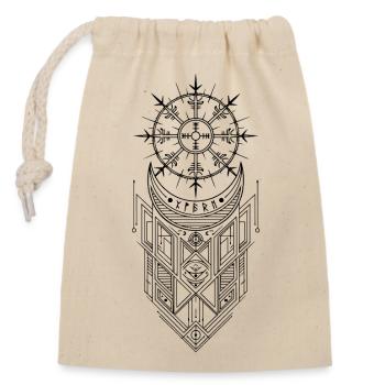 Vegvisir-Runenkompass – Germanische keltische Wikinger - Verschließbarer Geschenkbeutel aus Baumwolle (14x20cm) - Natur - Vorne