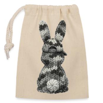 Bunny from Behind Camouflage Cap Cap Camouflage - Closable cotton gift bag (14x20cm) - nature - Front