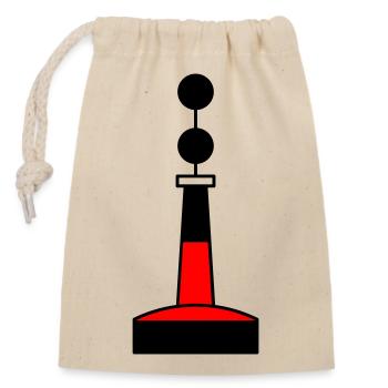 Tonne - Boje Nordsee Segeln Ostsee Maritim - Verschließbarer Geschenkbeutel aus Baumwolle (14x20cm) - Natur - Vorne