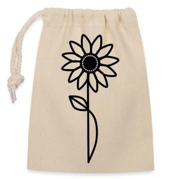 Minimalist Sunflower - Closable cotton gift bag (14x20cm) - nature - Front