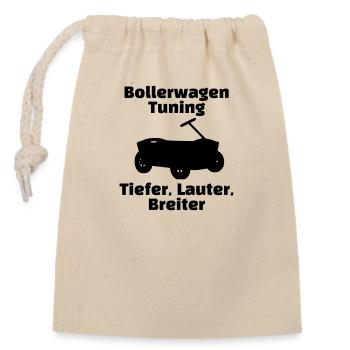 Tiefer Lauter Breiter - Verschließbarer Geschenkbeutel aus Baumwolle (14x20cm) - Natur - Vorne