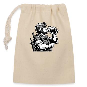 Disarmament of the Armed Forces - Closable cotton gift bag (14x20cm) - nature - Front