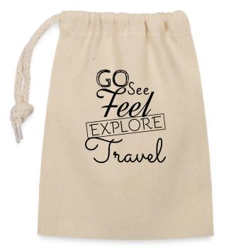 Voyager - Sac cadeau en coton avec cordon (14 x 20 cm) - nature - Devant