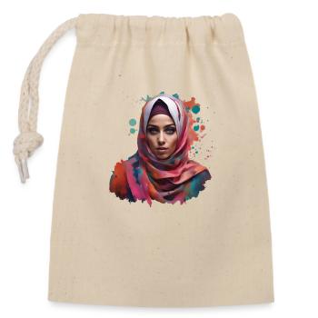 Muslim - Closable cotton gift bag (14x20cm) - nature - Front