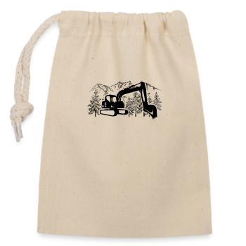 Excavator driver tshirt - Closable cotton gift bag (14x20cm) - nature - Front
