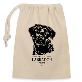Labrador Mom Hunde Hund Labbi Wilsigns - Verschließbarer Geschenkbeutel aus Baumwolle (14x20cm) - Natur - Vorne