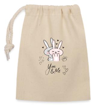 you me - Cuty - Closable cotton gift bag (14x20cm) - nature - Front