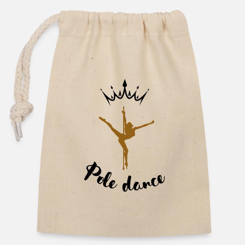 Silhouette de Pole Dance  - Sac cadeau en coton avec cordon (14 x 20 cm) - nature
