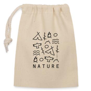 Nature - Sac cadeau en coton avec cordon (14 x 20 cm) - nature - Devant