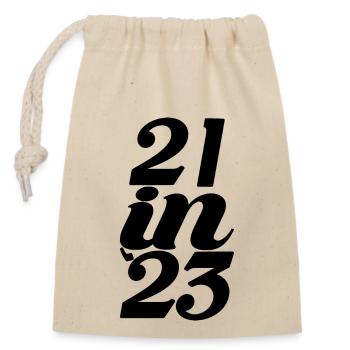 Cadeau 21e anniversaire 21 ans Hommes & Femmes - Sac cadeau en coton avec cordon (14 x 20 cm) - nature - Devant