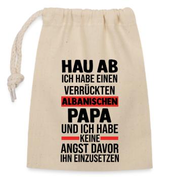 Albaner Albanisch Albanien - Verschließbarer Geschenkbeutel aus Baumwolle (14x20cm) - Natur - Vorne
