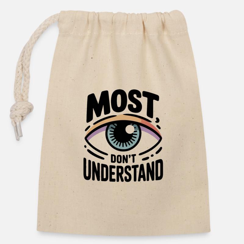 most-don-t-understand - Verschließbarer Geschenkbeutel aus Baumwolle (14x20cm) - Natur