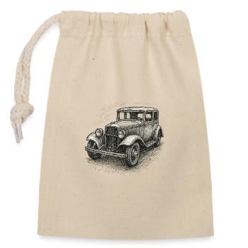 Oldtimer - Verschließbarer Geschenkbeutel aus Baumwolle (14x20cm) - Natur - Vorne