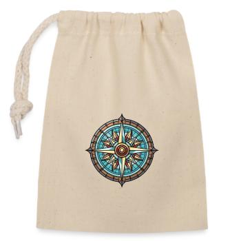 Voyage de la boussole - Sac cadeau en coton avec cordon (14 x 20 cm) - nature - Devant