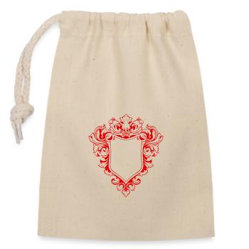 Bouclier Armoiries Symbole Blanc - Sac cadeau en coton avec cordon (14 x 20 cm) - nature - Devant