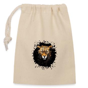 Portrait de guépard - Sac cadeau en coton avec cordon (14 x 20 cm) - nature - Devant
